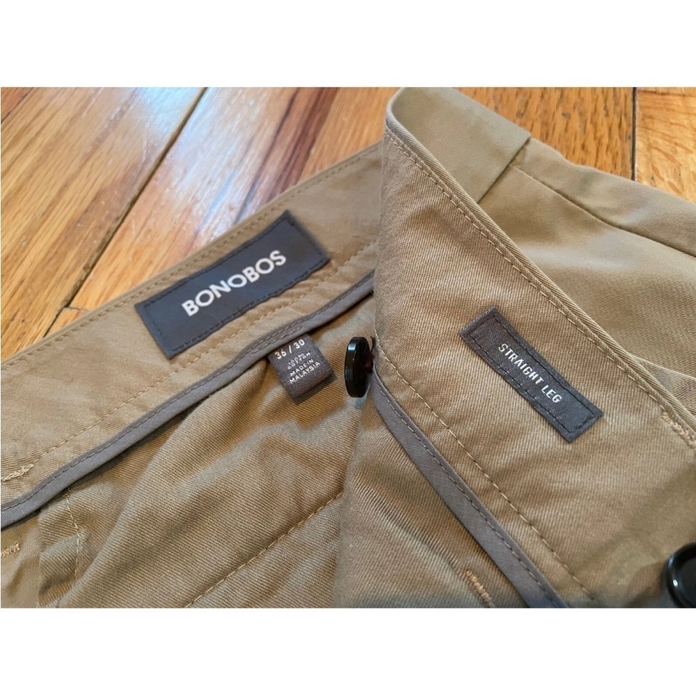 Bonobos Wednesday Chino Pants Mens Size 36x30 Beige Khaki Straight Leg Fit EUC - Picture 2 of 11
